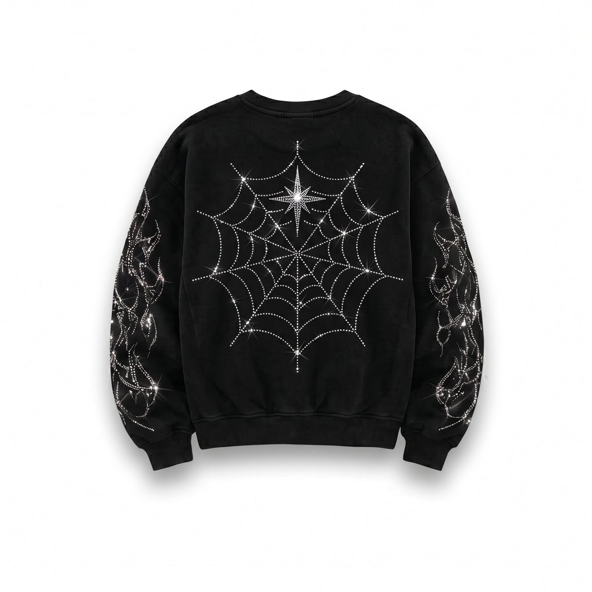 ARACHNEX Celestial Web Rhinestone Sweatshirt Back view
