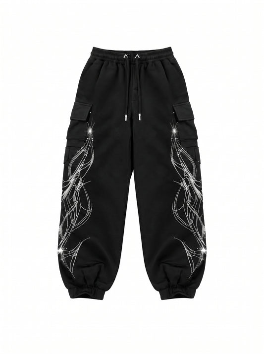 ARACHNEX Silver Web Cargo Pants