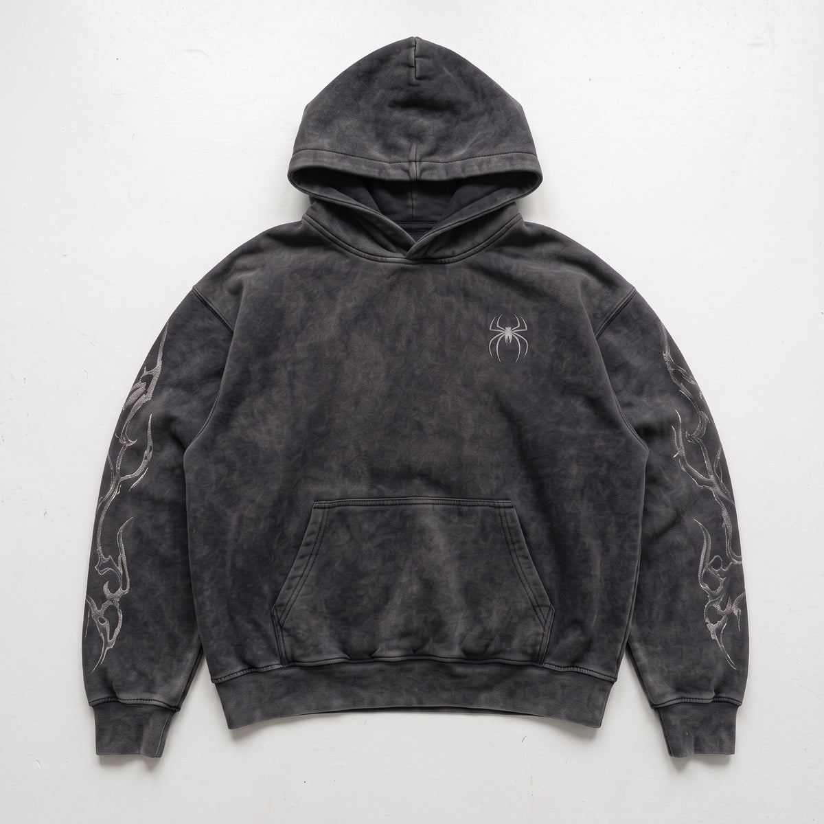 ARACHNEX Shadow Thorn Washed Hoodie Front view