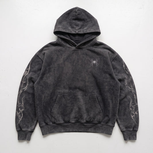 ARACHNEX Shadow Thorn Washed Hoodie Front view