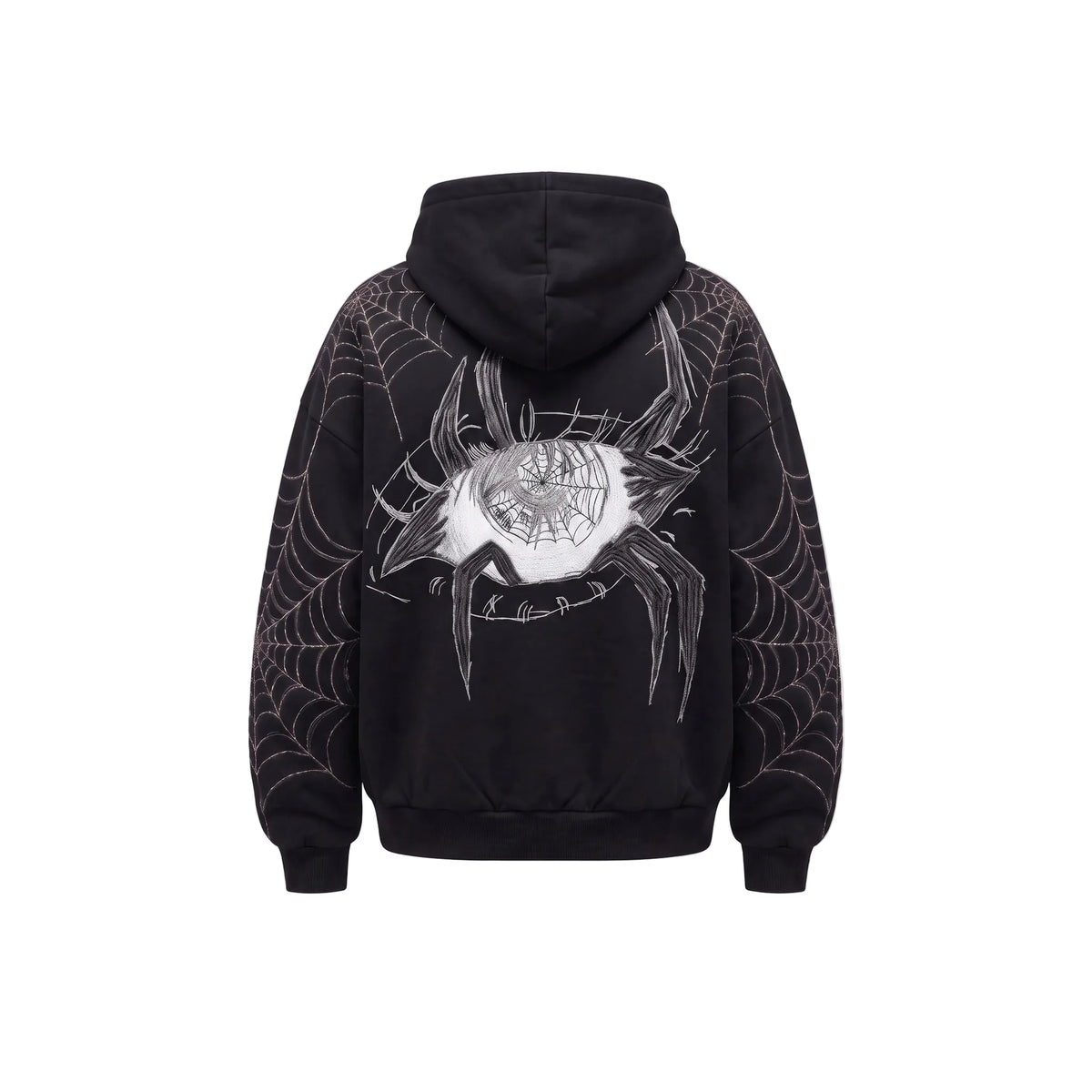 ARACHNEX Webbed Eye Hoodie Black hoodie front