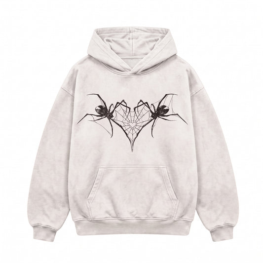 ARACHNEX Nocturne Butterfly Hoodie Off-white front spider graphic