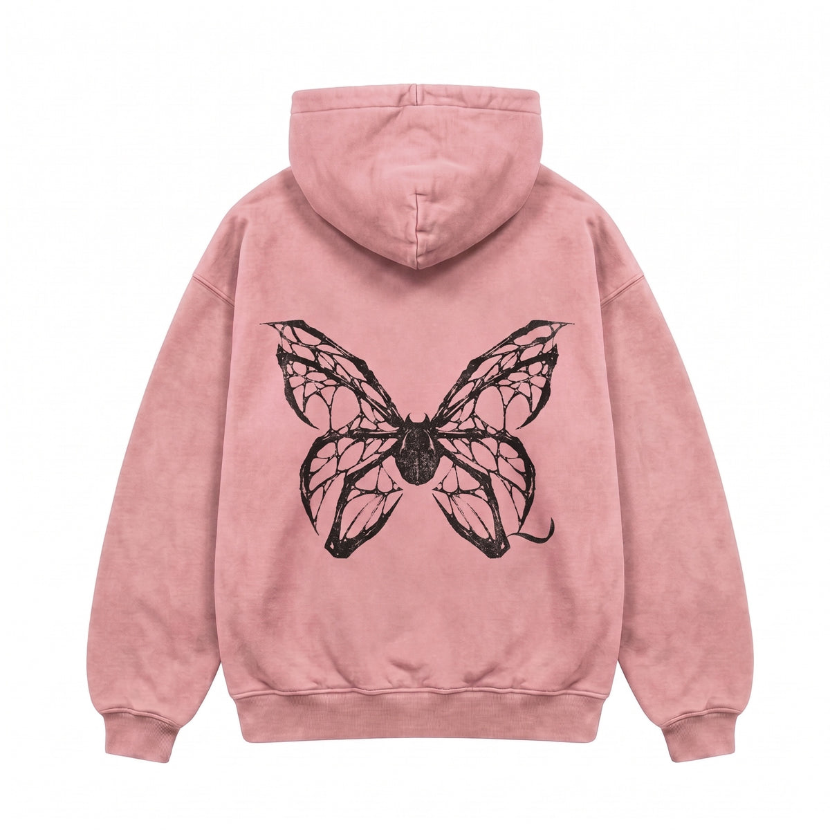 ARACHNEX Nocturne Butterfly Hoodie Pink back butterfly graphic